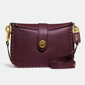 Coach Page Oxblood Shoulder Bag with Rivets